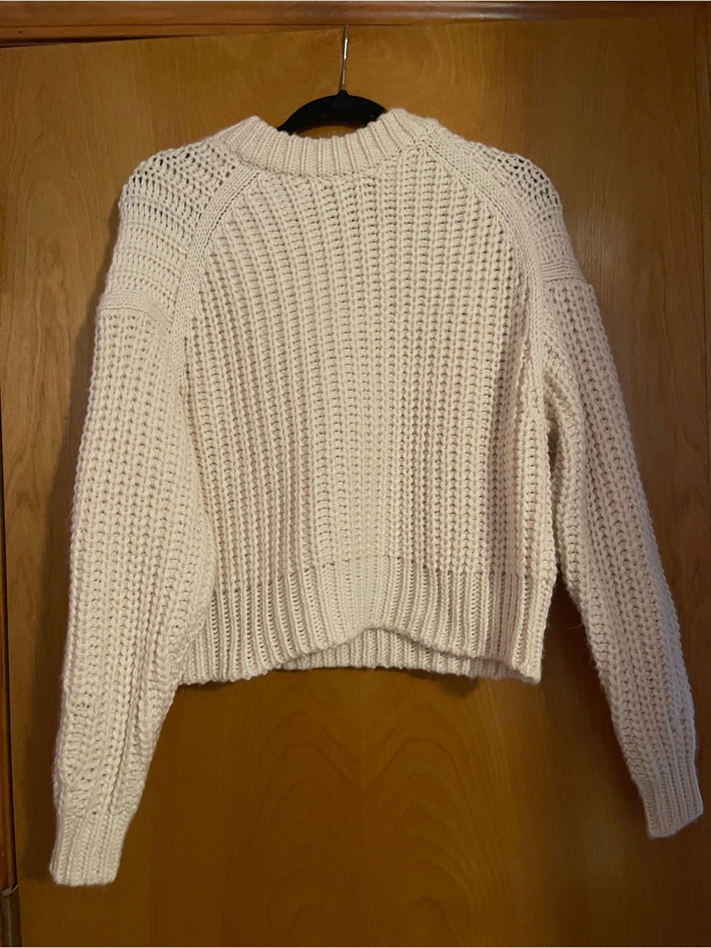 H&M Chunky Knit Long Sleeve White Cream Sweater
